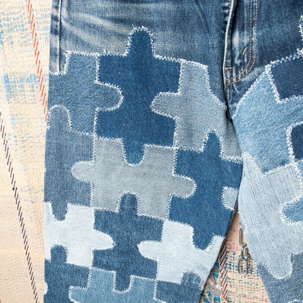 Custom levis patchwork jeans - Picture 3 of 5